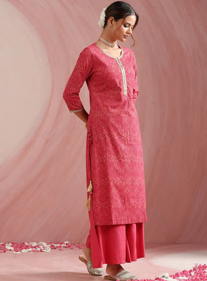 LAEMEEO Women'S Ethnic Motifs Printed Kurta with Palazzos & Dupatta