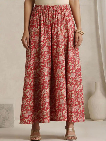 LAEMEEO Womens's Floral Printed Kurta with Palazzo & Dupatta