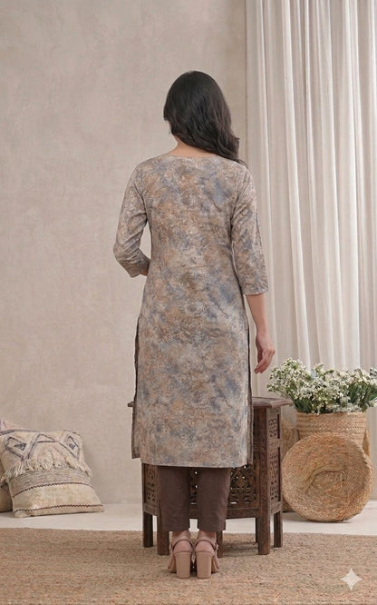 LAEMEEO Printed Straight Kurti