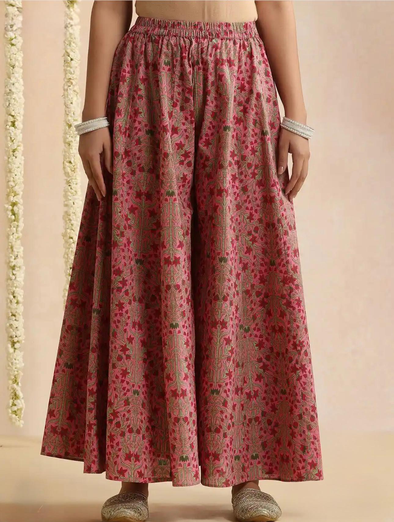 LAEMEEO Women's Embroidered A-Line Kurta with Palazzos & Dupatta